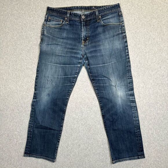 AG Adriano Goldschmied Jeans Mens 36x32 Blue The Graduate Tailored Leg Stretch - Picture 1 of 10